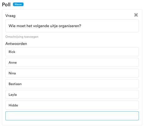 Een poll aan je afspraak toevoegen (vraag toevoegen)